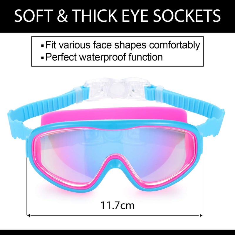 Young4us 2 Pack Kids Swim Goggles, Swimming Glasses for Children from 3 to 15 Years Old - Image 2
